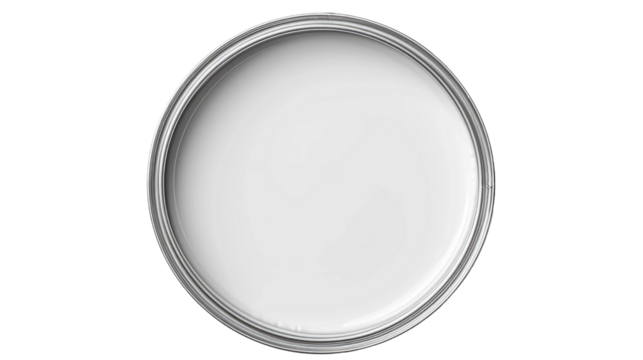 Paint can isolated on transparent a white background, top view