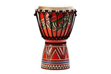 Traditional Wooden Djembe Drums Isolated on Black
