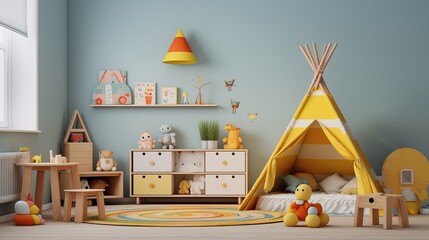 Cozy and natural interior of a children's bedroom