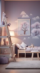 Cozy and natural interior of a children's bedroom