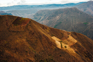 Peruvian mountains landscape close to Vinicunca Rainbow Mountain