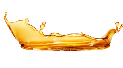 Sweet honey spill drip isolated on transparent a white background 