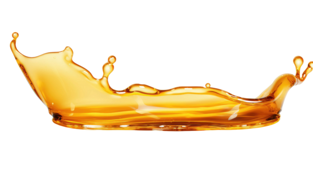 Sweet honey spill drip isolated on transparent a white background 