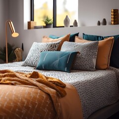 Cozy modern bedroom with a comfortable bed and natural light
