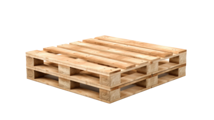 Wooden pallet isolated on transparent a white background