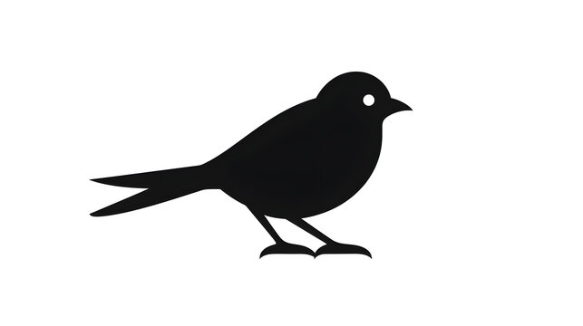 sparrow minimal silhouette icon on white background
