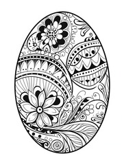 Easter theme empty coloring page for kids