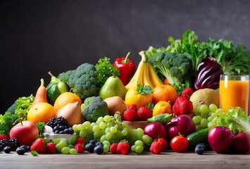 Healthy food diet menu vegetables fruits fresh