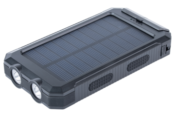 Power bank. Solar charger power bank can recharge through by the sunlight outlet. Large capacity power bank. Flashlight with solar panels. Power bank USB Type-C for smartphone, phone. Low battery