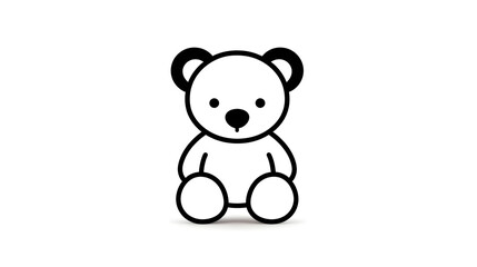 Obraz premium teddy bear silhouette icon on white background