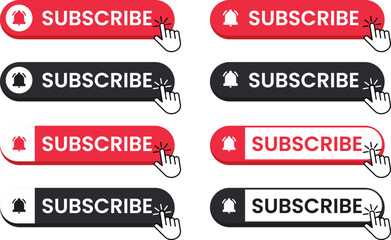 Buttons subscriptions for social media. Web buttons for promotion and marketing.