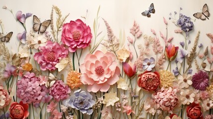 The intricate details of gardening crafts adorned with dried flowers, portraying the skillful craftsmanship and timeless elegance of botanical creations, Generative Al