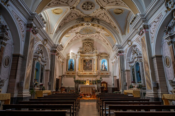 Macchiagodena, Molise. Church of San Lorenzo. - obrazy, fototapety, plakaty