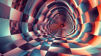 A geometric illusion that plays tricks on the eyes creating a surreal space where the laws of physics are merely suggestions