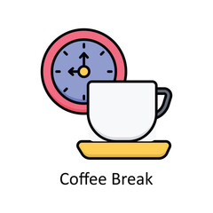 Coffee Break vector filled outline Icon Design illustration. Graphic Design Symbol on White background EPS 10 File