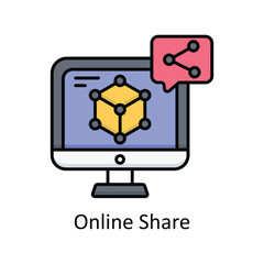 Online Share vector filled outline Icon Design illustration. Graphic Design Symbol on White background EPS 10 File