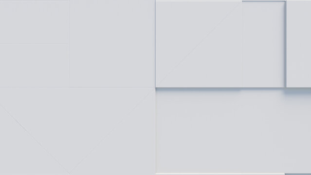 Abstract wallpaper formed from White 3D Blocks. Business 3D Render with copy-space.  