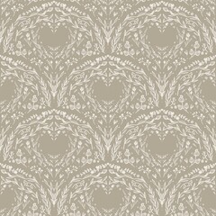 vintage foliage botanical seamless pattern, retro romantic digital paper, scrapbooking paper, wallpaper background