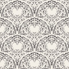 vintage foliage botanical seamless pattern, retro romantic digital paper, scrapbooking paper, wallpaper background