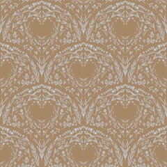 vintage foliage botanical seamless pattern, retro romantic digital paper, scrapbooking paper, wallpaper background