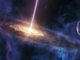 Gamma ray burst near the Milky Way a cosmic event viewed from Neptune Plutos orbit disturbed by the energy wave