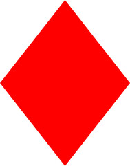 Vector graphic of a simple red diamonds playing card symbol. One out a set of four playing card suits