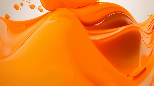 Orange Liquid Flowing Down the Side of a White Wall Generative AI