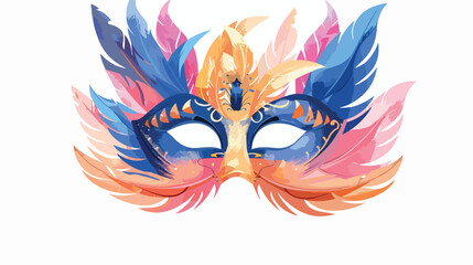 Elegant mask with feathers isolated icon cartoon