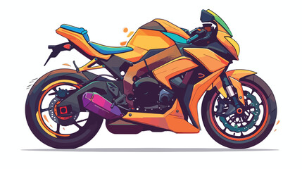 Elegant motorcycle icon cartoon flat vector illustration
