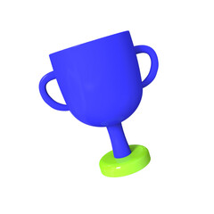3d render trophy cup for championsip winner success isolated illustration