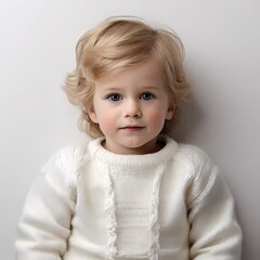Serene toddler with curly hair