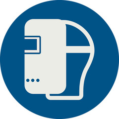 OBLIGATION SIGN PICTOGRAM, WEAR A WELDING MASK ISO 7010 – M019, SVG