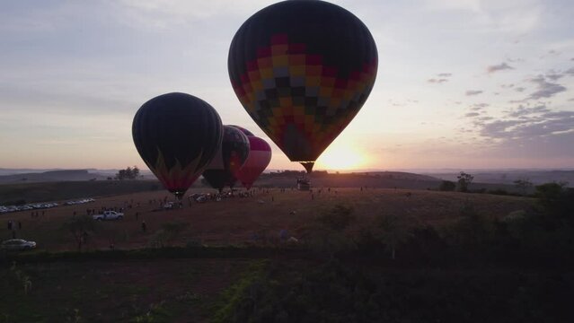 Balloonist flying in Serra da Canastra National Park