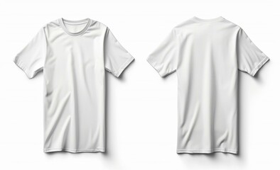 Blank White T-Shirt Template Front and Back for Fashion Design