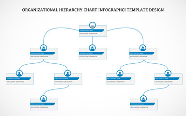 Fototapeta na wymiar Multi level organizational hierarchy chart infographic template design
