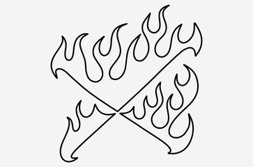 outline flame doodle vector image