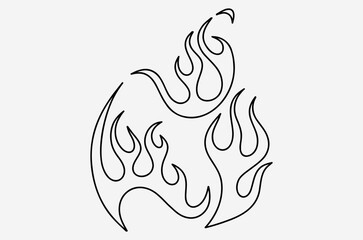 outline flame doodle vector image