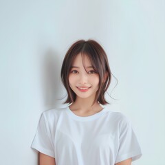 10代の笑顔の美しい女性