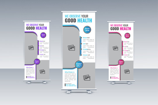 medical ppt stand rollup displaanner design template