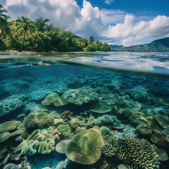Fototapeta na wymiar Underwater Paradise: Tropical Coral Reef Ecosystem