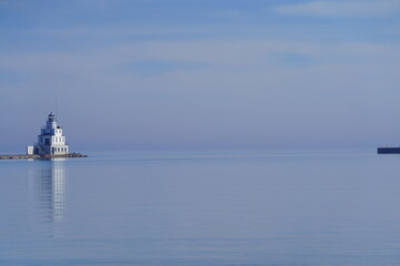 The Manitowoc Breakwater Light is a Lake Michigan lighthouse.