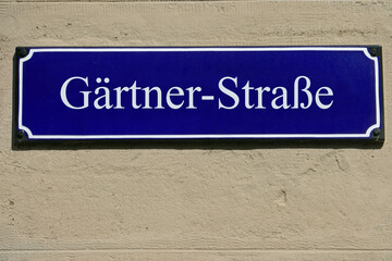 Emailleschild Gärtner-Straße