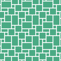 Modular pattern with different sized tiles, blue green, aquamarine color