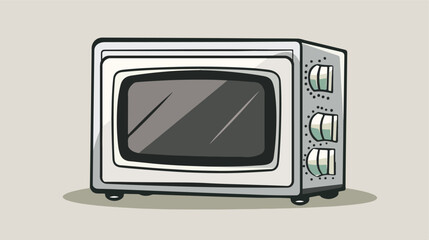 Modern kitchen appliances microwave cartoon vecto
