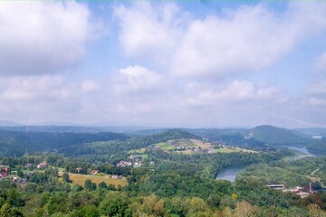 Water reservoir solina with a view of the dam. Bieszczady. Poland