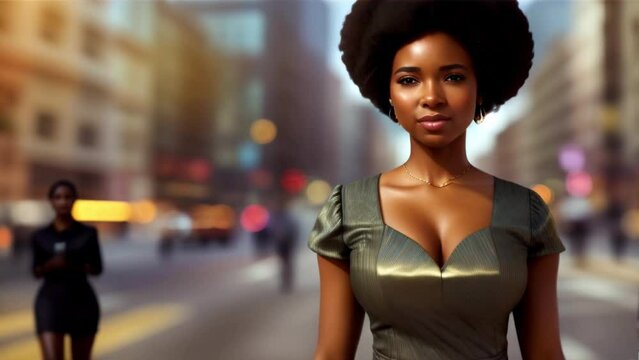 Dynamic footage of an Afro-American girl exploring the city. Perfect for urban lifestyle blogs, diversity campaigns, or showcasing city living