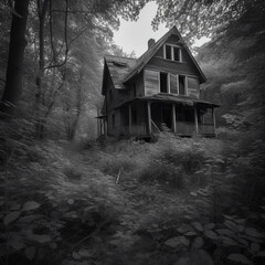 abandoned house in the woods