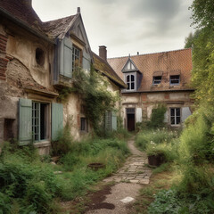 Fototapeta na wymiar old houses in the village