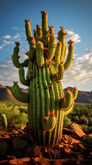 Massive Cactus, big cactus, massive hufe cactus in the desert