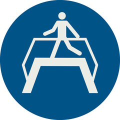 OBLIGATION SIGN PICTOGRAM, USE FOOTBRIDGE ISO 7010 – M023, SVG